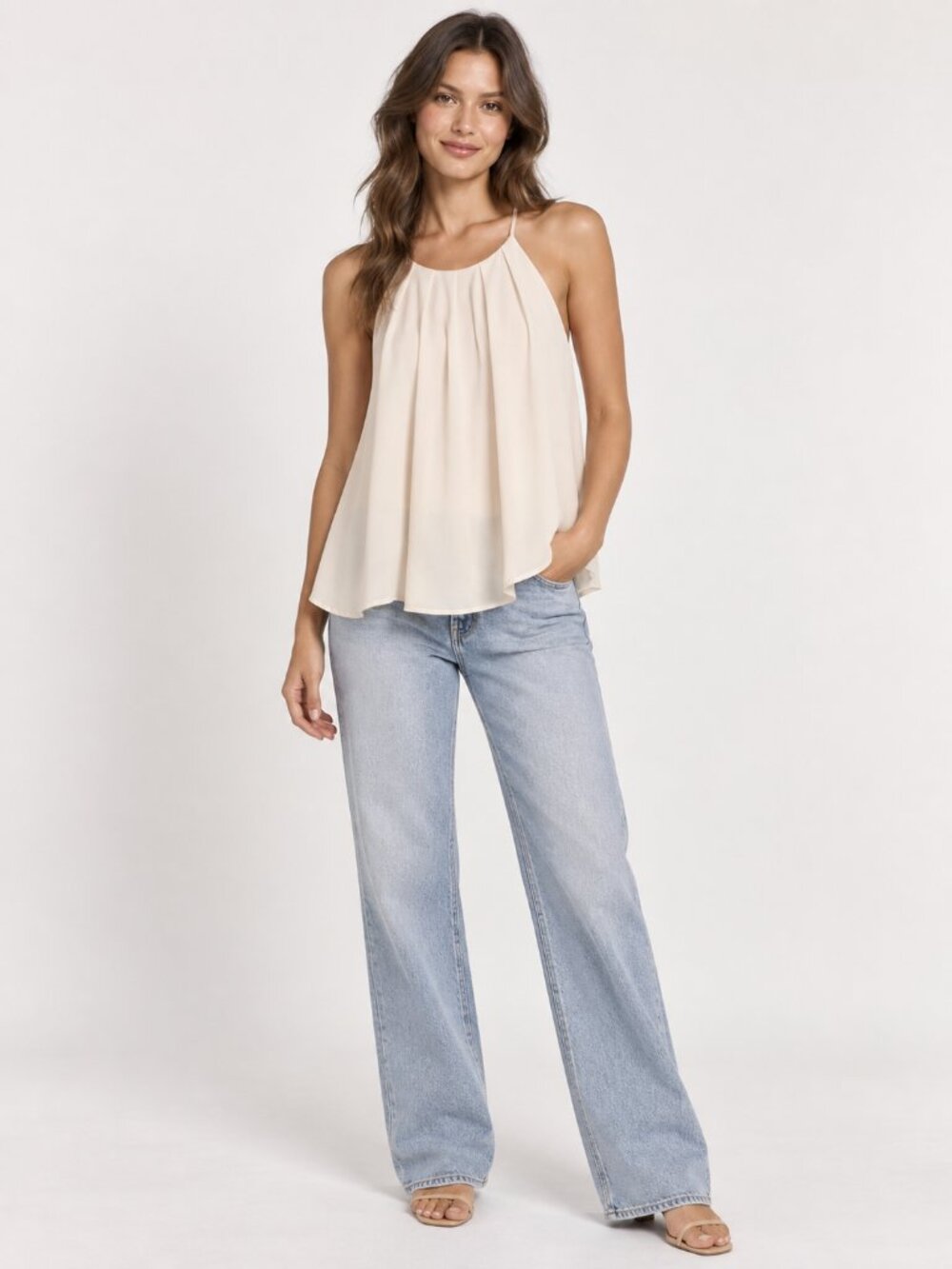 Forever 21 Cream Halter Top